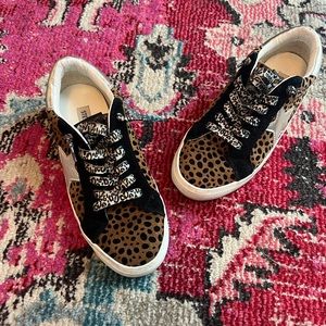 Gently Worn Leopard Print Sneakers